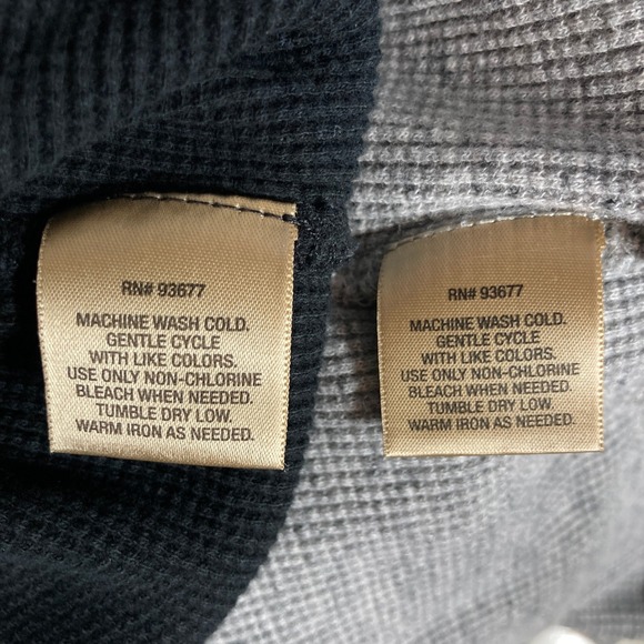 The Foundry Supply Co Henley Mens 4XLT Black Gray Waffle Knit Thermal 2 Pack - Picture 14 of 16